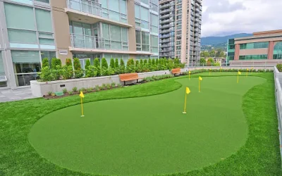 Synthetic turf surface for golf putting